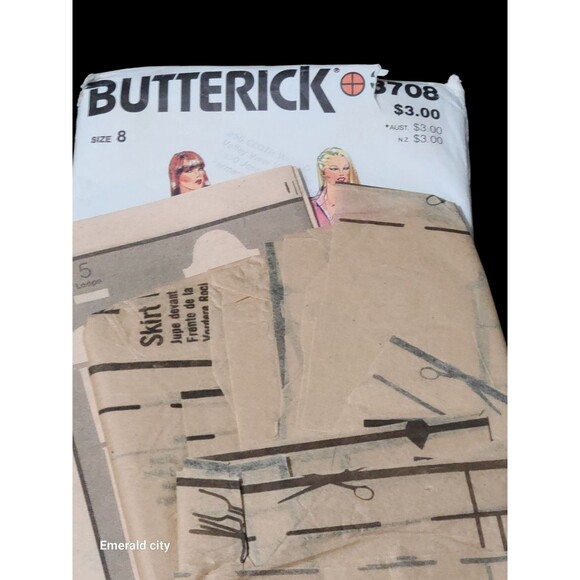 Vintage Misses Loose Fitting Dress Pattern Evan Picone Butterick 3708 Cut Size 8 - Picture 4 of 5